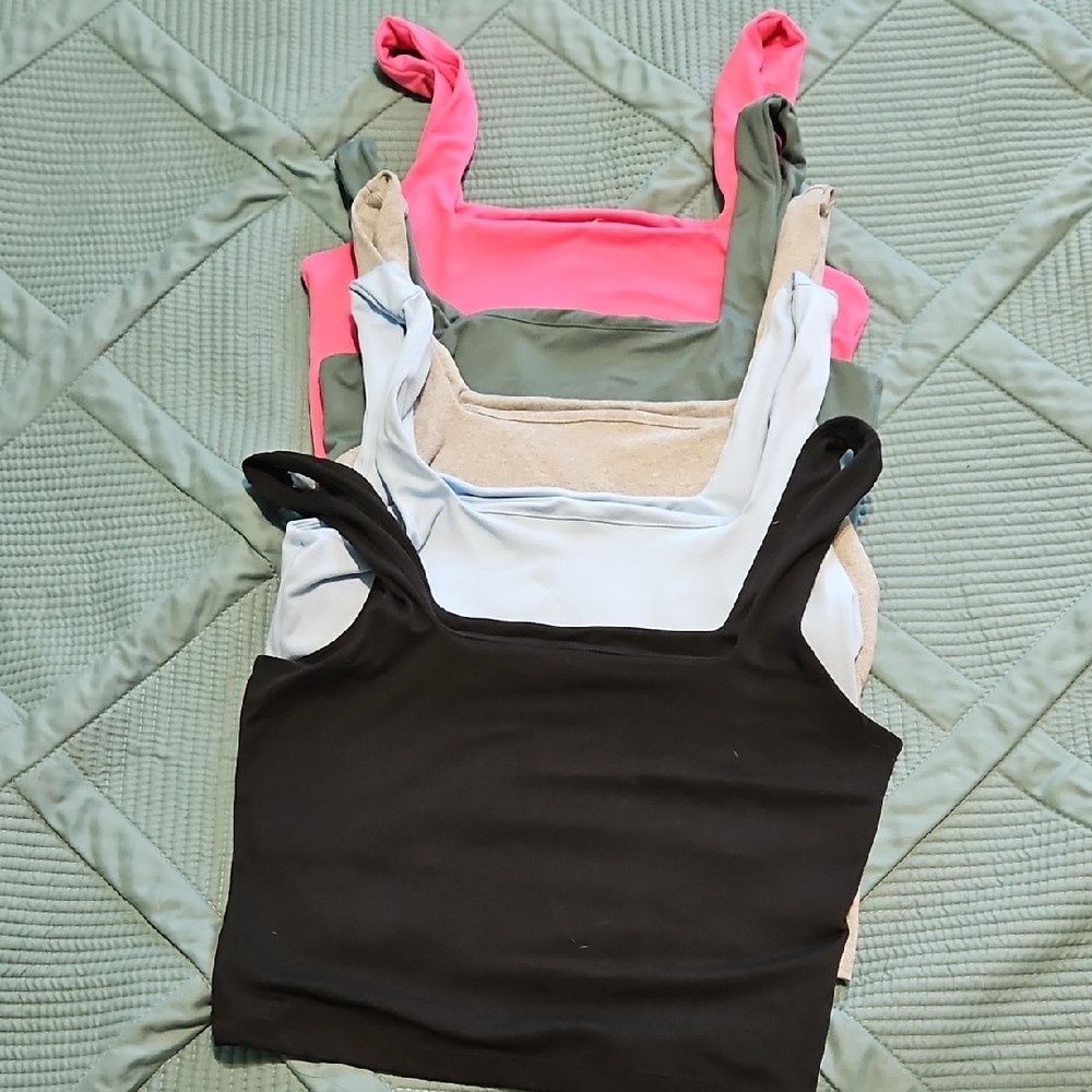 Hollister Women's Square Neck Tank Tops BUNDLE